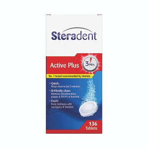 Steradent Active Plus Denture Cleaner 136 Tablets (Pack of 4) 3076405 Steradent Active Plus Denture Cleaner 136 Tablets (Pack of 4) 3076405
