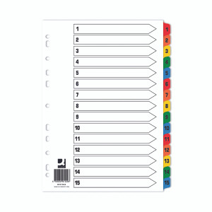 KF01520Q Q-Connect Index 1-15 Board Reinforced Multicoloured Pack 10 KF01520Q KF01520Q Q-Connect Index 1-15 Board Reinforced Multicoloured Pack 10 KF01520Q