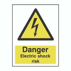 SR11210 Safety Sign Danger Electric Shock Risk A5 PVC HA10751R