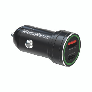Media Range 20W Car Charger USB A/USB C Port MRMA120 Media Range 20W Car Charger USB A/USB C Port MRMA120