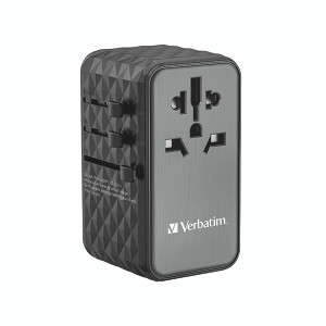 Verbatim UTA-06 GaN III Universal Travel Adapter 2x USB-C PD 100W + QC4+/2x USB-A QC 3.0 Black 32121 Verbatim UTA-06 GaN III Universal Travel Adapter 2x USB-C PD 100W + QC4+/2x USB-A QC 3.0 Black 32121