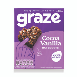 Graze Cocoa Vanilla Oat Boosts 30g Pack of 4 3586 Graze Cocoa Vanilla Oat Boosts 30g Pack of 4 3586