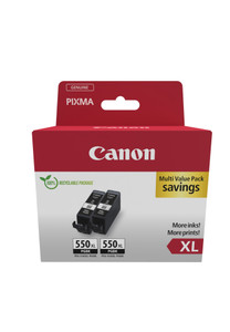 Canon 6431B010/PGI-550PGBKXL Black Ink Cartridge High Capacity pigmented twin pack Blister 2x500 pages Canon 6431B010/PGI-550PGBKXL Black Ink Cartridge High Capacity pigmented twin pack Blister 2x500 pages