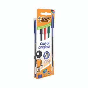 Bic Cristal Ballpoint Pen Medium Assorted (Pack of 4) 516834 Bic Cristal Ballpoint Pen Medium Assorted (Pack of 4) 516834