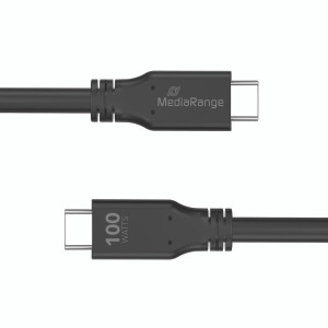 Mediarange USB Type-C Charge And Sync Cable With E-Mark Chip USB 3.2 Gen 1X2 3m Black MRCS218 Mediarange USB Type-C Charge And Sync Cable With E-Mark Chip USB 3.2 Gen 1X2 3m Black MRCS218