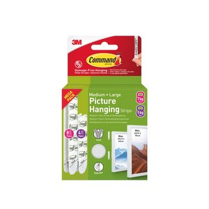 Command Picture Hanging Strips Medium + Large White (Pack of 24) 7100336379