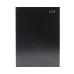 5 Star Desk Diary Day Per Page A5 Black 2026 KFA51BK26