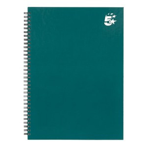 5 Star Wirebound Hardback Notebook Ruled A4 140 Page Teal (Pack of 5) 943474