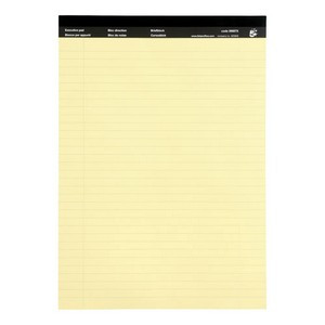 5 Star Executive Headbound Pad Ruled Perforated 65gsm 100 Page A4 Yellow (Pack of 10) 39687X
