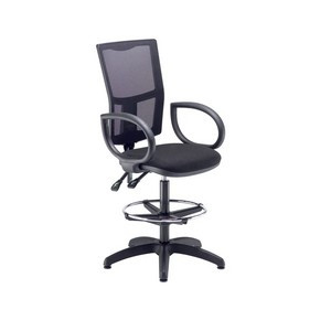 5 Star Lumo Mesh Chair Fixed Arms and Draughtsman Kit Black SF7742798