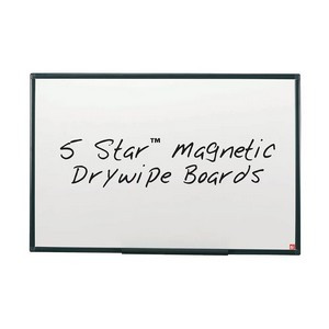 5 Star Magnetic Drywipe Board Steel Trim with Fixing Kit and Detachable Pen Tray 1200x900mm 424127