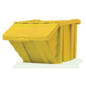 SBY17194 VFM Yellow Heavy Duty Storage Bin With Lid Dimensions W400 x D635 x H345mm 359521