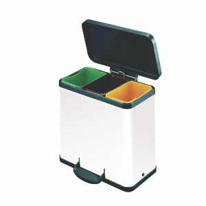 SBY16492 Trento Oko 3X11 Recycling Bin White 357453