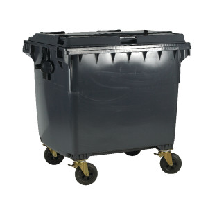 SBY22001 Wheelie Bin With Flat Lid 1100 Litre Grey Dimensions H1450 x W1400 x D1200mm 377396 SBY22001 Wheelie Bin With Flat Lid 1100 Litre Grey Dimensions H1450 x W1400 x D1200mm 377396