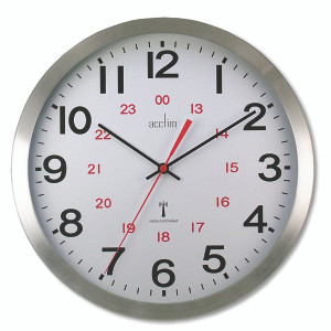 ANG74457 Acctim Century 24 Hour Radio Controlled Clock Aluminium 74457 ANG74457 Acctim Century 24 Hour Radio Controlled Clock Aluminium 74457