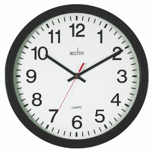 ANG33704 Acctim Controller Silent Sweep Wall Clock 368mm Black 93 704B ANG33704 Acctim Controller Silent Sweep Wall Clock 368mm Black 93 704B