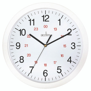 ANG21162 Acctim Metro 24 Hour Plastic Wall Clock 300mm White 21162 ANG21162 Acctim Metro 24 Hour Plastic Wall Clock 300mm White 21162