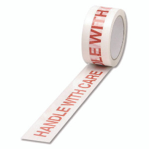 MA19367 Polypropylene Tape Printed Handle With Care 50mmx66m White Red Pack 6 70581500 MA19367 Polypropylene Tape Printed Handle With Care 50mmx66m White Red Pack 6 70581500