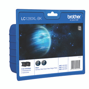 LC1280XLBKBP2 Brother LC-1280 XL BK Black Ink Cartridge High Capacity Twin Pack