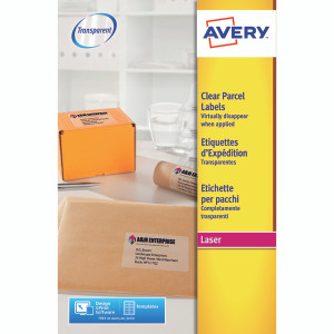 AV10627 Avery Laser Parcel Label 1 Per Sheet Clear Pack 25 L7567-25 AV10627 Avery Laser Parcel Label 1 Per Sheet Clear Pack 25 L7567-25