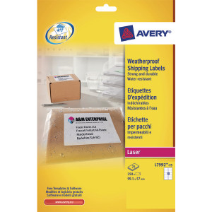 AV04912 Avery Weatherproof Shipping Label 10 Per Sheet Pack 250 L7992-25 AV04912 Avery Weatherproof Shipping Label 10 Per Sheet Pack 250 L7992-25