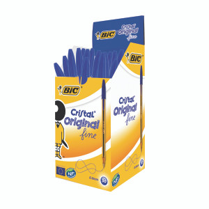 BC13447 Bic Cristal Fine Ballpoint Pen Blue Pack 50 872730 BC13447 Bic Cristal Fine Ballpoint Pen Blue Pack 50 872730