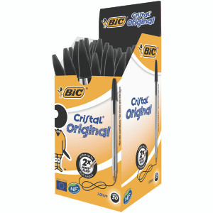 BC10002 Bic Cristal Ballpoint Pen Medium Black Pack 50 837363 BC10002 Bic Cristal Ballpoint Pen Medium Black Pack 50 837363