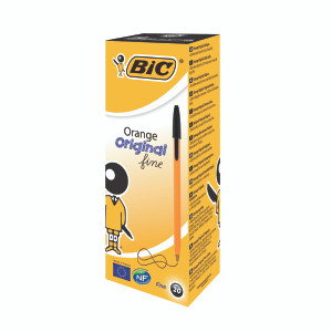 BC10114 Bic Orange Fine Ballpoint Pen Black Pack 20 1199110114 BC10114 Bic Orange Fine Ballpoint Pen Black Pack 20 1199110114