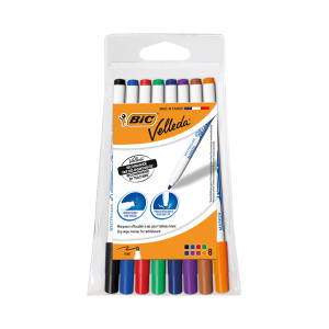 BC05728 Bic Velleda 1721 Drywipe Marker Fine Assorted Pack 8 1199005728 BC05728 Bic Velleda 1721 Drywipe Marker Fine Assorted Pack 8 1199005728