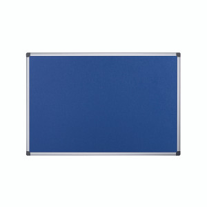 BQ35034 Bi-Office Aluminium Trim Felt Notice Board 900x600mm Blue FA0343170