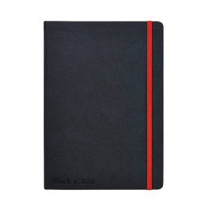 JD812001 Black n Red Casebound Hardback Notebook A5 Black 400033673