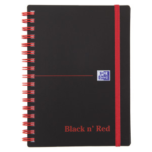 JDF67010 Black n Red Ruled Polypropylene Wirebound Notebook 140 Pages A6 Pack 5 100080476 JDF67010 Black n Red Ruled Polypropylene Wirebound Notebook 140 Pages A6 Pack 5 100080476