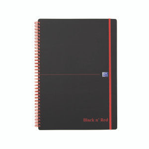 JDE67008 Black n Red Polypropylene Wirebound Notebook 140 Pages A4 Pack 5 846350111 JDE67008 Black n Red Polypropylene Wirebound Notebook 140 Pages A4 Pack 5 846350111