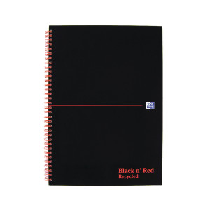 JDH67023 Black n Red Recycled Ruled Wirebound Hardback Notebook A4 Pack 5 846350972 JDH67023 Black n Red Recycled Ruled Wirebound Hardback Notebook A4 Pack 5 846350972