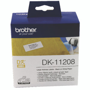 BA62989 Brother Black on White Paper Large Address Labels Pack 400 DK11208 BA62989 Brother Black on White Paper Large Address Labels Pack 400 DK11208
