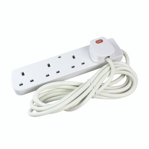 HID43032 4-Way 13 Amp 2 Metre Extension Lead White with Neon Light CEDTS4213M HID43032 4-Way 13 Amp 2 Metre Extension Lead White with Neon Light CEDTS4213M