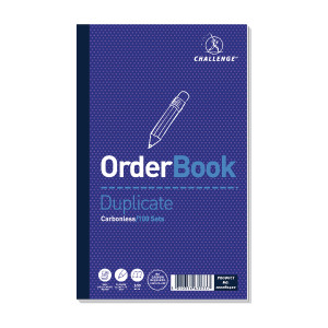 JDA63033 Challenge Carbonless Duplicate Order Book 100 Sets 210x130mm Pack 5 100080400 JDA63033 Challenge Carbonless Duplicate Order Book 100 Sets 210x130mm Pack 5 100080400