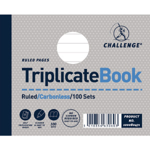 JDF63060 Challenge Ruled Carbonless Triplicate Book 100 Sets 105x130mm Pack 5 100080471 JDF63060 Challenge Ruled Carbonless Triplicate Book 100 Sets 105x130mm Pack 5 100080471