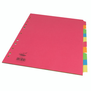 JT50899 Concord Divider 10-Part A4 160gsm Bright Assorted 50899 JT50899 Concord Divider 10-Part A4 160gsm Bright Assorted 50899