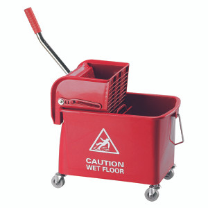 CNT00054 Mobile Mop Bucket Wringer 20 Litre Red 101248RD