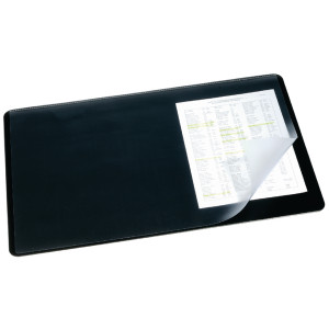 DB720301 Durable Desk Mat with Overlay W650 x D520mm Black Clear 7203 01 DB720301 Durable Desk Mat with Overlay W650 x D520mm Black Clear 7203 01