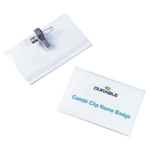 DB814519 Durable Combi Clip Badge 54x90mm Pack 50 8145 19 DB814519 Durable Combi Clip Badge 54x90mm Pack 50 8145 19
