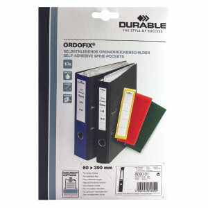 DB8090BK Durable Black Ordofix File Spine Label Pack 10 8090 01 DB8090BK Durable Black Ordofix File Spine Label Pack 10 8090 01