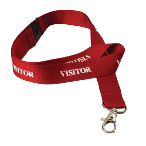 DB90918 Durable Textile Visitor Badge Necklace 20mm Red Pack 10 999107995