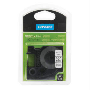 ES16957 Dymo D1 Flexible 16957 Nylon Tape 12mm x 3 5m Black on White S0718040 ES16957 Dymo D1 Flexible 16957 Nylon Tape 12mm x 3 5m Black on White S0718040