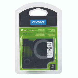 ES16959 Dymo Polyester D1 Tape 16959 Black On White 12mm S0718060 ES16959 Dymo Polyester D1 Tape 16959 Black On White 12mm S0718060