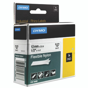 ES18758 Dymo White Rhino Nylon Tape 12mm x 3 5m ID1-12-1300 S0718100 ES18758 Dymo White Rhino Nylon Tape 12mm x 3 5m ID1-12-1300 S0718100