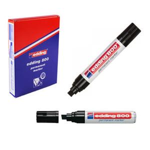 ED82852 Edding 800 Chisel Tip Permanent Marker Extra Large Black Pack 5 800 5-001 ED82852 Edding 800 Chisel Tip Permanent Marker Extra Large Black Pack 5 800 5-001