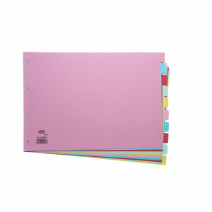 BX05748 Elba 10-Part Card Divider A3 Assorted Made from 100 recycled 160gsm manilla 100080772 BX05748 Elba 10-Part Card Divider A3 Assorted Made from 100 recycled 160gsm manilla 100080772