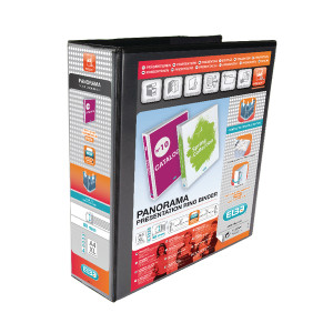 BX06592 Elba Panorama 65mm 4 D-Ring Presentation Binder A4 Black Pack 4 400008442 BX06592 Elba Panorama 65mm 4 D-Ring Presentation Binder A4 Black Pack 4 400008442